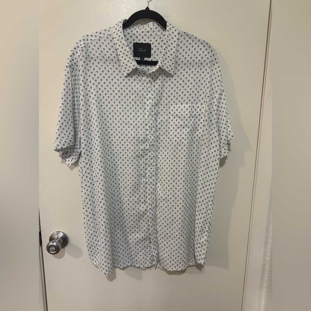 Rails CARSON White Floral Shirt Men’s SizeXXL in Bleu Fleurs Print Casual Summer
